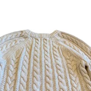 Abercrombie & Fitch Cream Thick Cableknit Sweater Pullover Chunky Cozy Sz Small thumbnail 8