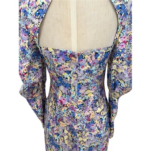 Elliatt Mackenzie Floral Puff Sleeve Cutout Back Maxi Dress Multi NWT Size Small thumbnail 10