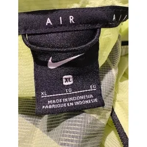 NIKE AIR Full Zip Running Windbreaker‎ Jacket XL Neon Yellow Green Athletic Y2K thumbnail 6