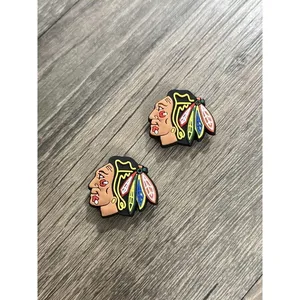 Chicago Blackhawks Hockey Team Charm For Crocs Shoe Charms - 2 Pieces thumbnail 1