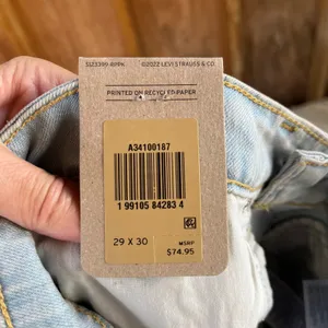 Levi’s Women's 726 High Rise Flare Jeans Light Wash Size 29/30. NEW! thumbnail 7