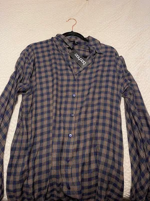 Boohoo Plaid Flannel Dress Balloon Sleeve thumbnail 2