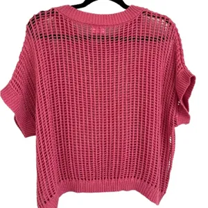 Pink Lily Vibrant Pink Knit Top Crop Size L Cover Up thumbnail 2