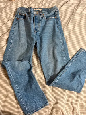 Levi's Women’s Light Blue Wedgie Straight Leg Denim Jeans thumbnail 1