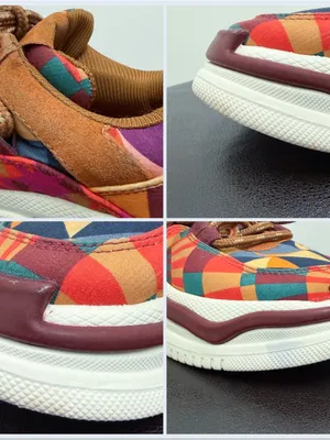 Farm Rio Graphics Scarves Platform Geometric Lace Up Sneakers 6.5 Brown Purple thumbnail 11