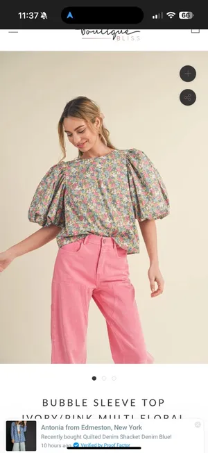 &Merci Puff Sleeve Top thumbnail 3