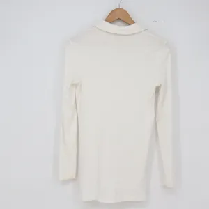 H by Halston Top Women XS White Ribbed Knit Long Sleeve Button-Down Good thumbnail 10