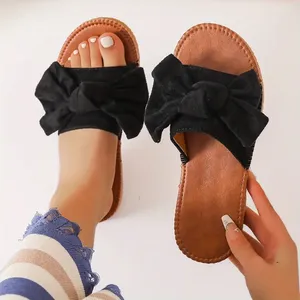 Black open peep toe sandals with bow detail thumbnail 1