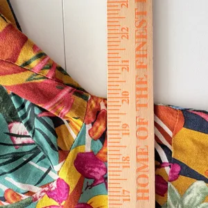Panama Jack Tropical Floral Linen Blend Tie Front Button Down Shirt Women Medium thumbnail 10