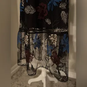 Stunning JACK by BB Dakota Embroidered Floral Black Sheer Overlay Dress size 10 thumbnail 3