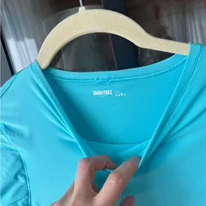 Smoothez by Aerie bodysuit short sleeve tee top seamless buttery skims turquoise thumbnail 2