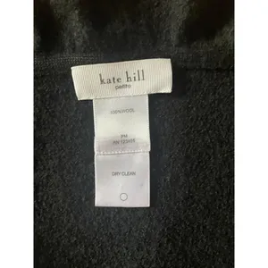 Kate Hill Women's 100% Wool Jacket Black Career Coat Ruffled Front Unlined Sz PM thumbnail 2