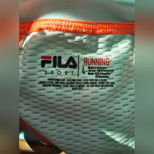 Fila Sport Running Women’s Performance Tee – Mint Green & Coral Orange – Size L thumbnail 4