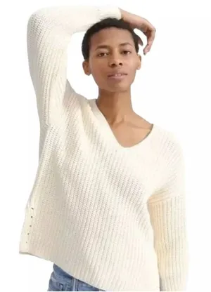 Everlane Womens Chunky Cable Knit‎ Sweater Ivory Pullover M thumbnail 1
