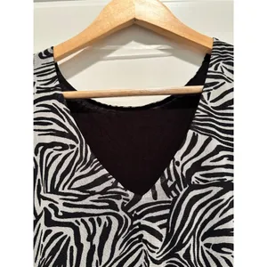 Sanctuary Lets Party Mesh Dress Zebra Print Ruched Long Sleeve Medium NWT Mini‎ thumbnail 5