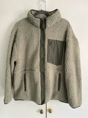 32 Degrees Sherpa-Lined Jacket in Olive and Taupe thumbnail 1