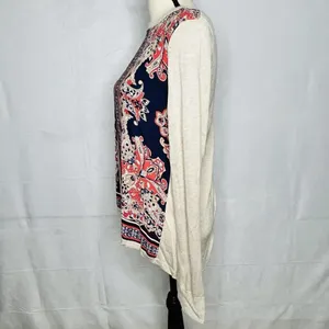 Stitch Fix MARKET & SPRUCE Lightweight Knit Top Envelope Back Paisley Size M thumbnail 4