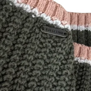 Hollister Pink and‎ Green Striped Cropped Sweater XS thumbnail 4