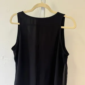 Calvin Klein Jeans Asymmetrical Sheer Layered V-Neck Tank Top Med Office thumbnail 5