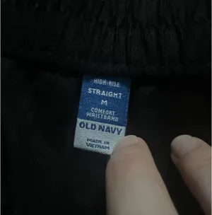 Old Navy High Rise Linen Blend Black Straight Leg thumbnail 4