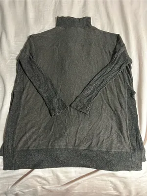 Daily Practice by Anthropology Mock-neck Brown Ribbed Sweater. thumbnail 5