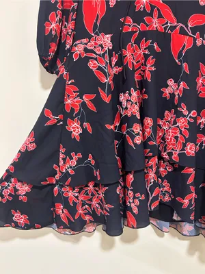 NWT Alice + Olivia Vine Floral Black Cherry Mini Dress Size XS thumbnail 4