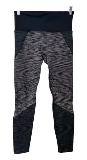 Athleta Women’s Navy Gray Space Dye Textured‎ Leggings Medium Workout Athletic thumbnail 1