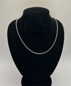 3mm Real Silver Cuban Chain Plated Stainless Steel Waterproof 20 Inch Unisex thumbnail 1