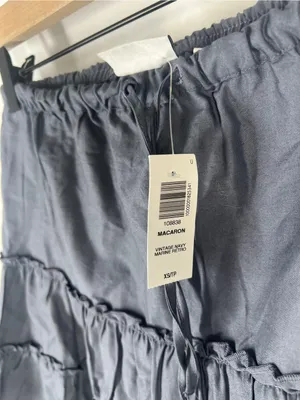 Aritzia Sunday Best Macaron Tiered Mini Skirt Vintage Navy XS NWT thumbnail 6