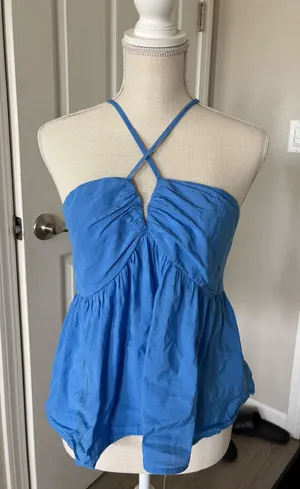 Universal Threads Blue Crisscross Halter Camisole thumbnail 1