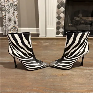 INC Women's‎ Boots Size 5 New Zebra Print Stiletto Ankle Booties Statement thumbnail 2