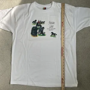 Fruit of the Loom Vintage 1998 T-Shirt 'Friesian Love' Horse White Unisex XL thumbnail 11