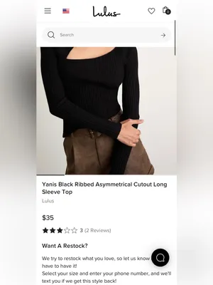 Lulus Women’s Yanis Black Ribbed Asymmetrical Cutout Long Sleeve Sweater Size XS thumbnail 3