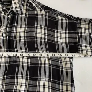 MADEWELL Courier Shirt Dress Gordon Plaid‎ Black White Women's Size Medium thumbnail 6