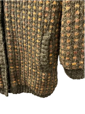 Vtg 80s Outer-Scene Quilted Knit Parka Jacket GrandmaCore Earthy Oversized Large thumbnail 5