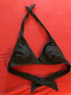Old Navy vintage black halter triangle bikini top Size Small thumbnail 1