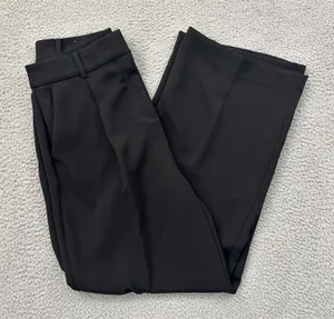 Loft The Peyton Trouser Pants Crepe Black Wide Leg Preppy Women's 8 x 30 thumbnail 1