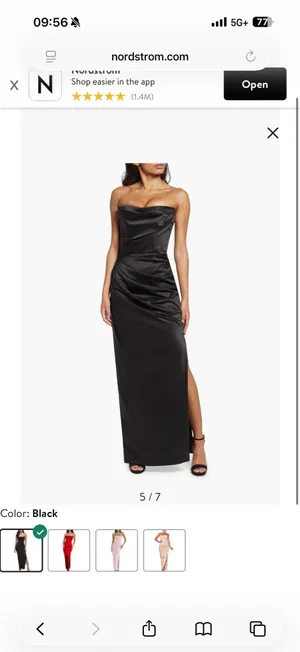 House of CB Adrienne Black Satin Strapless Corset Maxi Gala Dress thumbnail 5