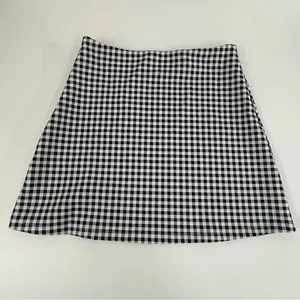 Princess Polly‎ Black and White Gingham Slit Skirt Size 6 NWT thumbnail 3