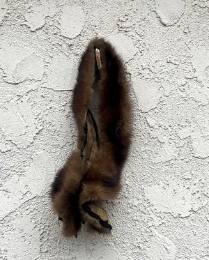 Brown thin mink collar scarf thumbnail 2