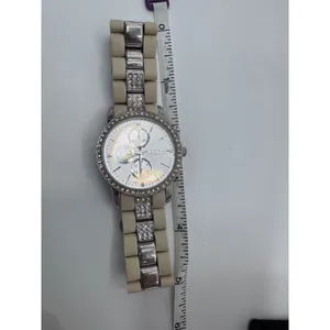 BKE Silver Tone Rhinestone Chronograph Watch Japan Movt Needs Battery‎ thumbnail 3