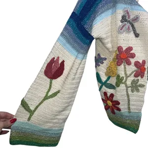 NEW NWT Rose Carmine Garden Party Bolero Cardigan Sweater Multi Floral thumbnail 6