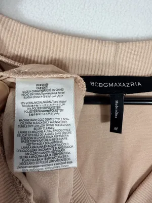 BCBGMAXAZRIA Women’s M Beige Surplice‎ Dolman Sleeve Banded Hem Blouse thumbnail 4