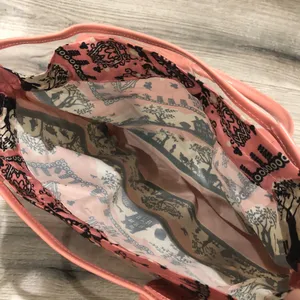 Anna Sui Clear Tote Bag Purse with Inside Drawstring Pouch Lining Pink thumbnail 5