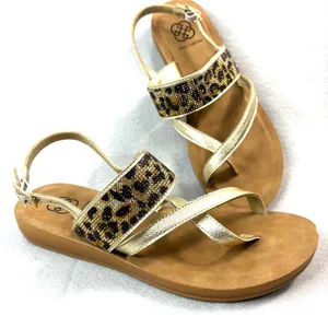 Daisy Fuentes JOLIEN 9 Gold and Tan Leopard Sandals thumbnail 1