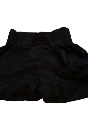 Zenana Outfitters Black Elastic-Waist Athletic Ruffle Shorts thumbnail 3