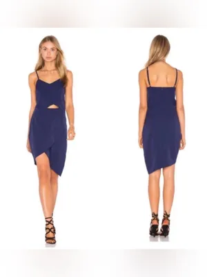 Elliatt x Revolve The Shot Navy Cutout Tulip Mini Dress XS Cocktail Party thumbnail 2