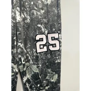 SWS Athletics Women Camo Flare Leg Sweatpants Gray Green Leaf Print‎ Size S thumbnail 2