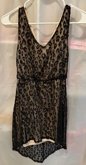 Rewind XS Black Leopard Print Sleeveless Dress thumbnail 1