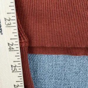 Pact Organic Cotton Waffle Knit Thermal Henley Pullover Top Rust Brown Medium thumbnail 7